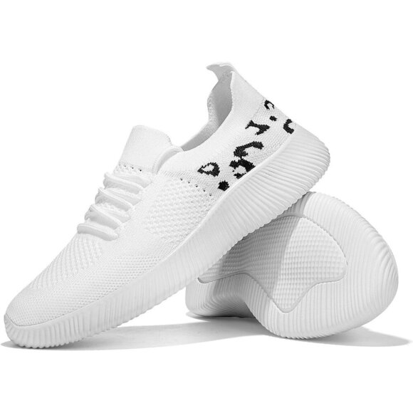 Women's Slip-On Shoes Leopard Cheetah Print White Casual Sneakers Flying-Woven - Picture 5 of 6